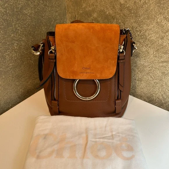 Chloe | Bags | Chloe Orange And Brown Leather Backpack  display picture 1